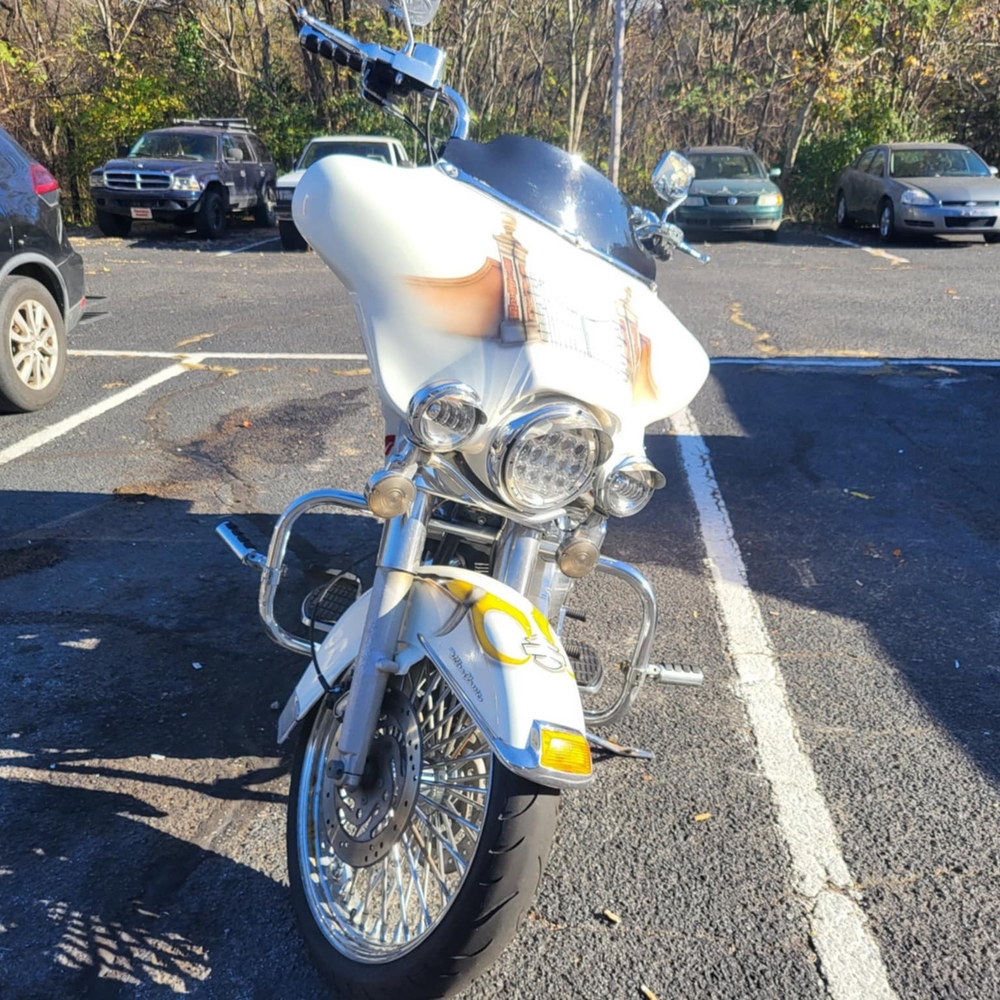 Custom White Motorcycle with Chrome Accents